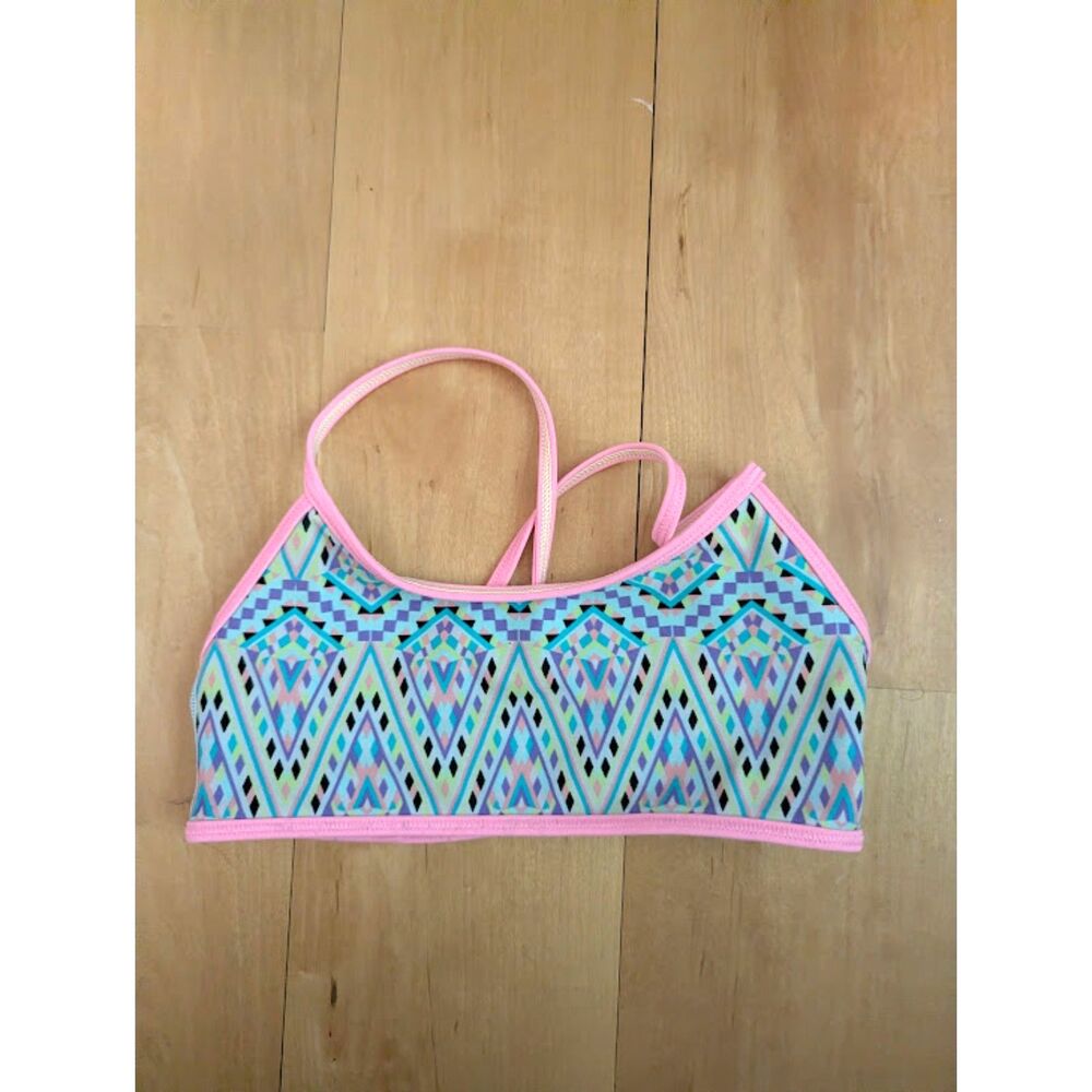 Ivivva by Lululemon Colorful Geometric Swim bikini Top 8 (might be reversible)